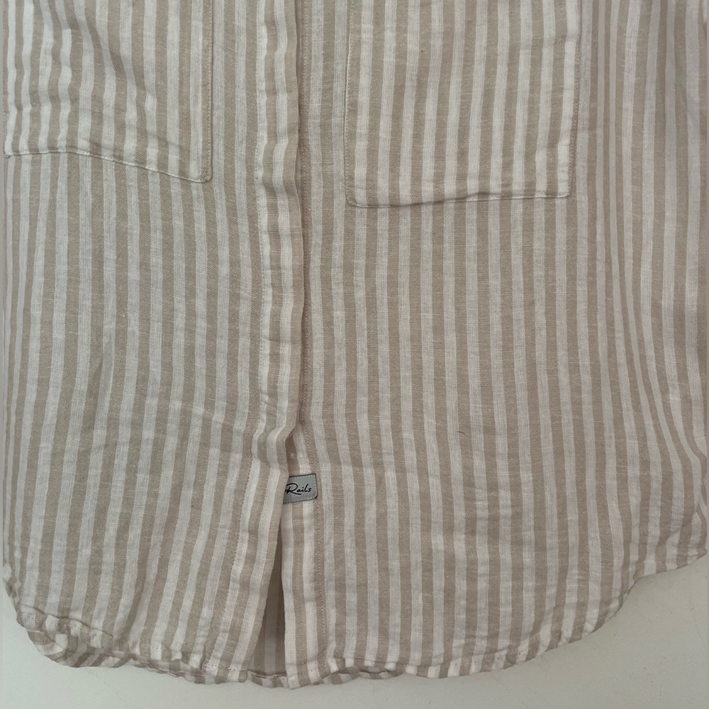 Rails Cito Shirt Shore Stripe linen blend top button down - Picture 7 of 11